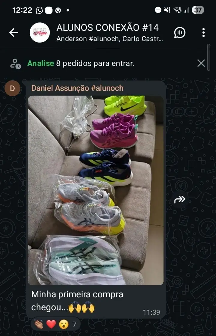 Primeira compra de tênis importados